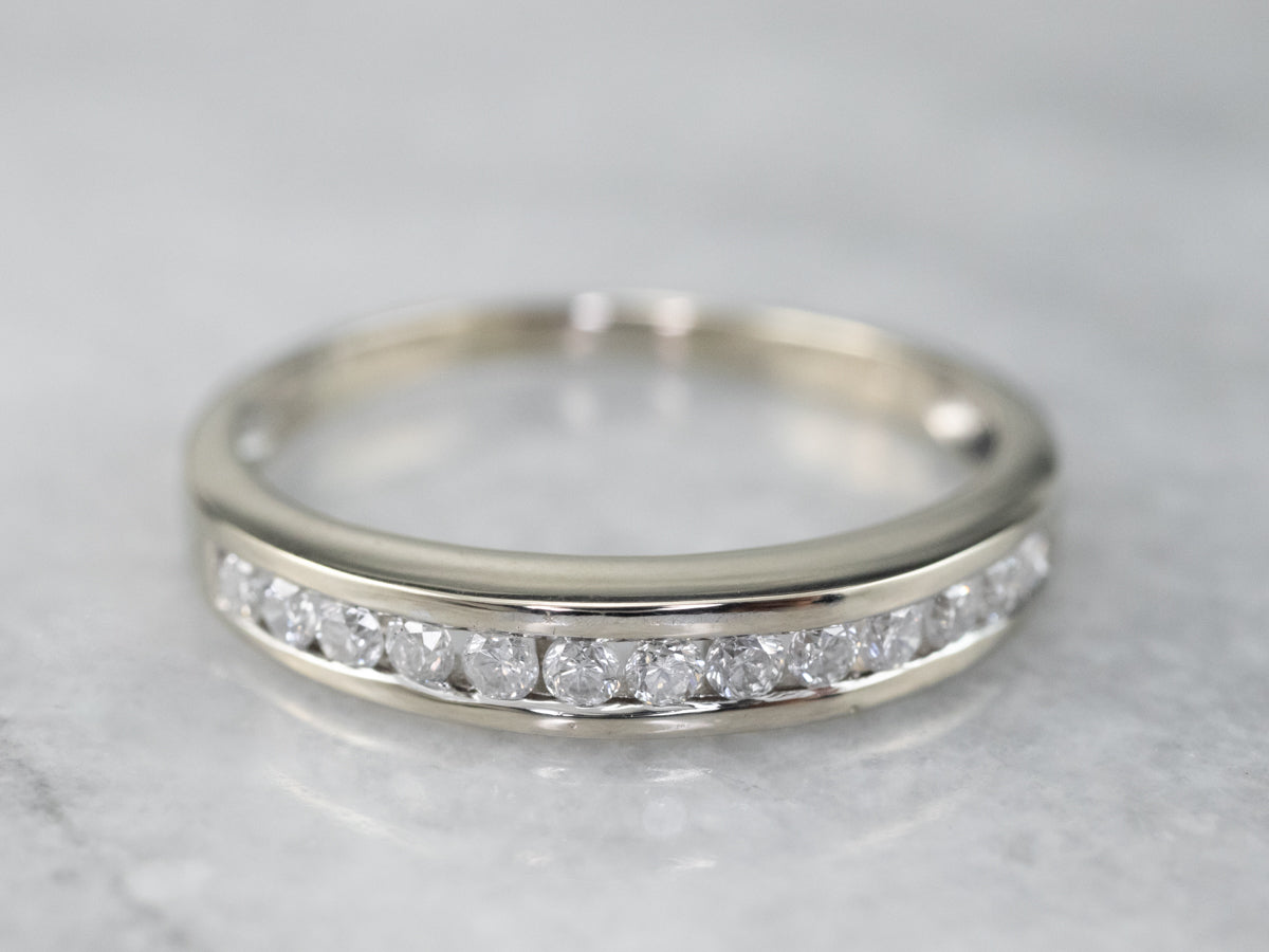 White Gold Channel Set Diamond Band