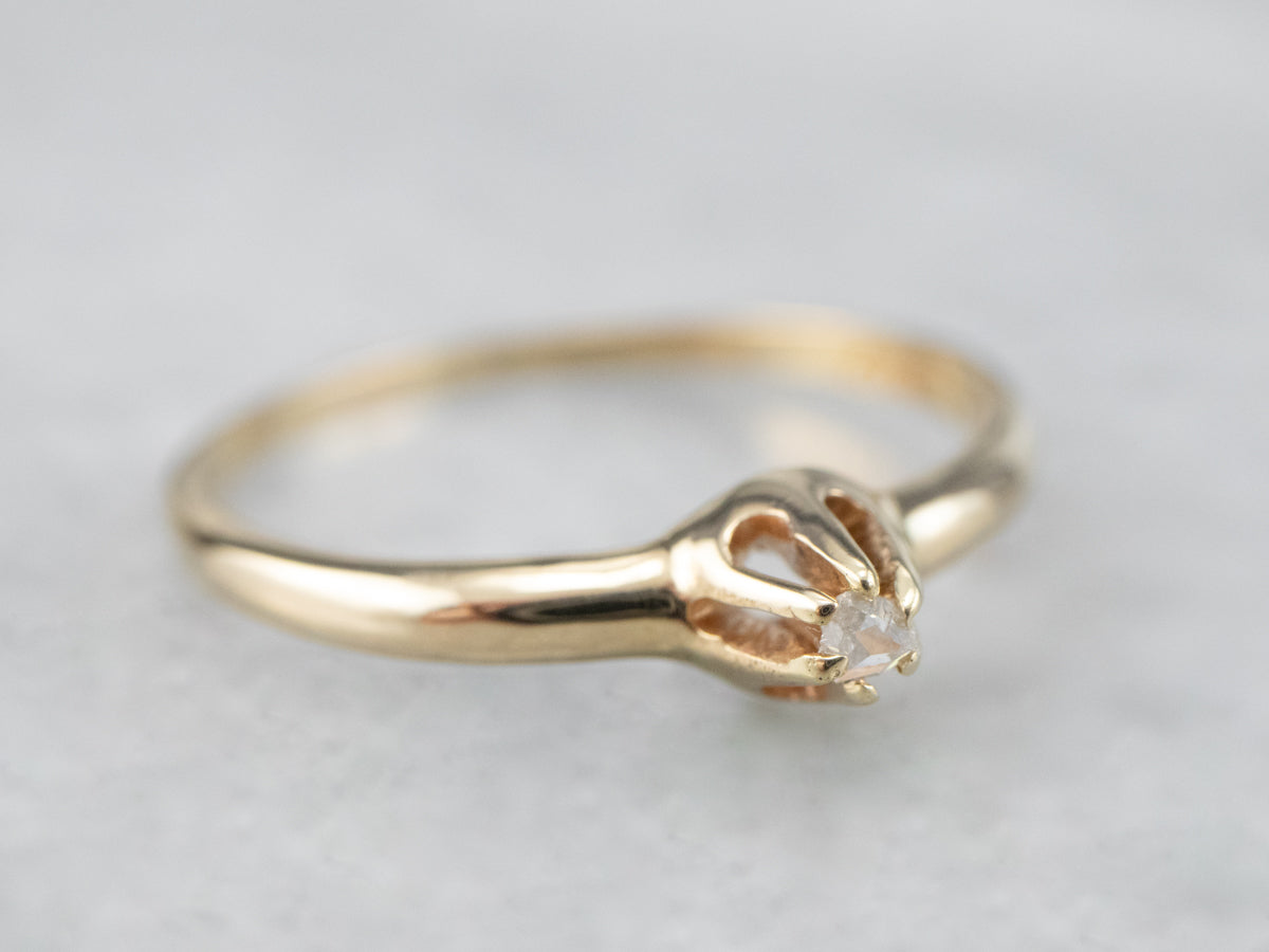 Small Buttercup Diamond Solitaire Ring