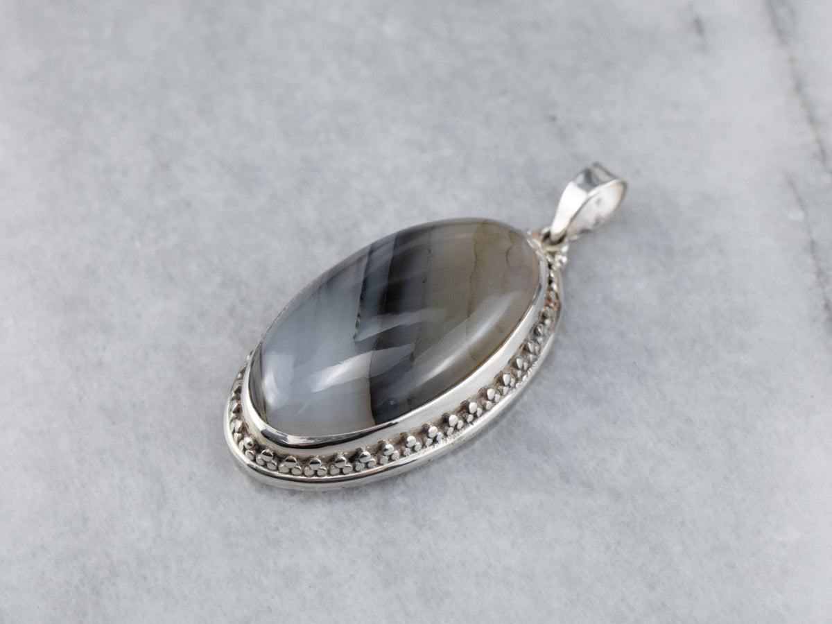 Sterling Silver Montana Agate Pendant