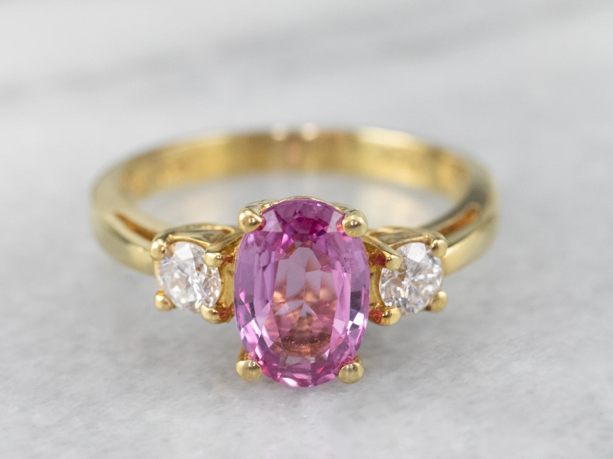 Pink Sapphire Diamond Engagement Ring