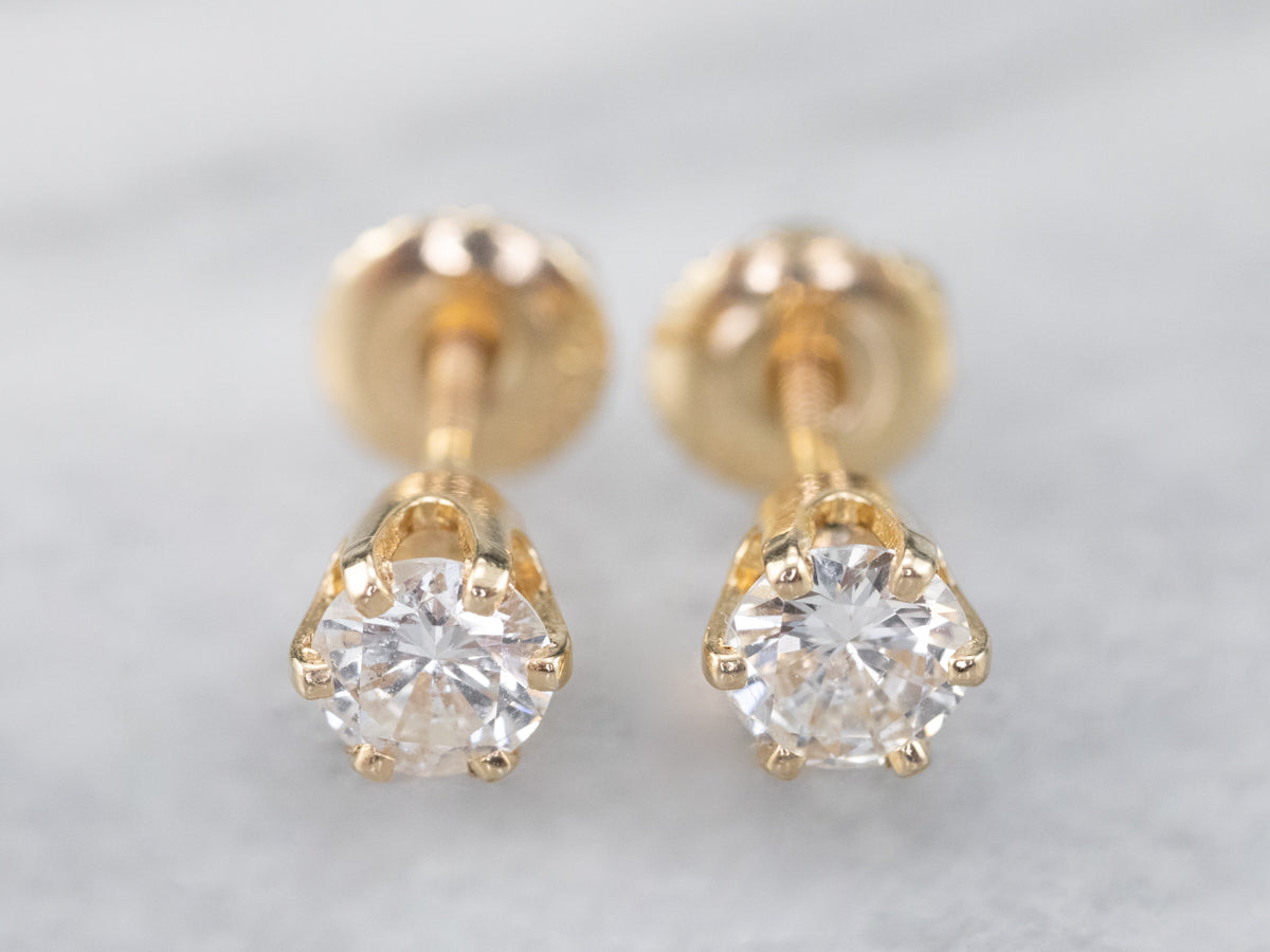 Diamond Gold Stud Earrings