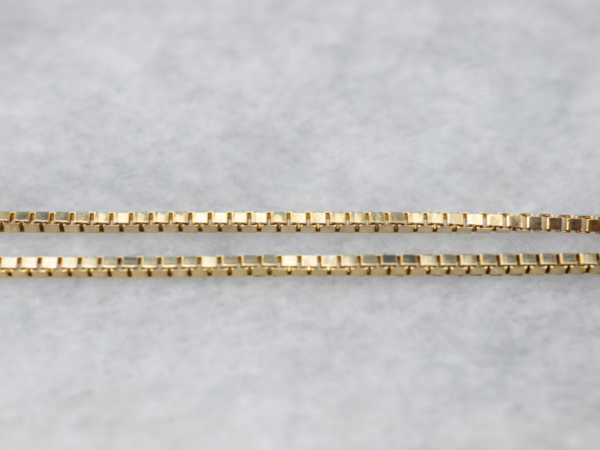 Long Yellow Gold Box Chain