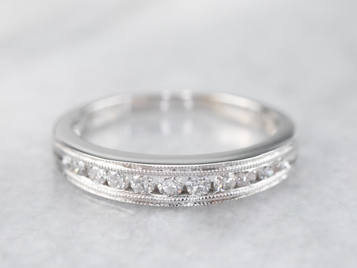 White Gold Channel Set Diamond Band