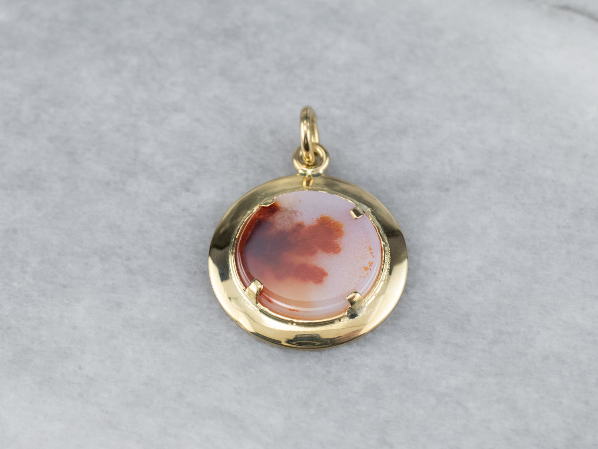 Round Dendritic Agate Pendant