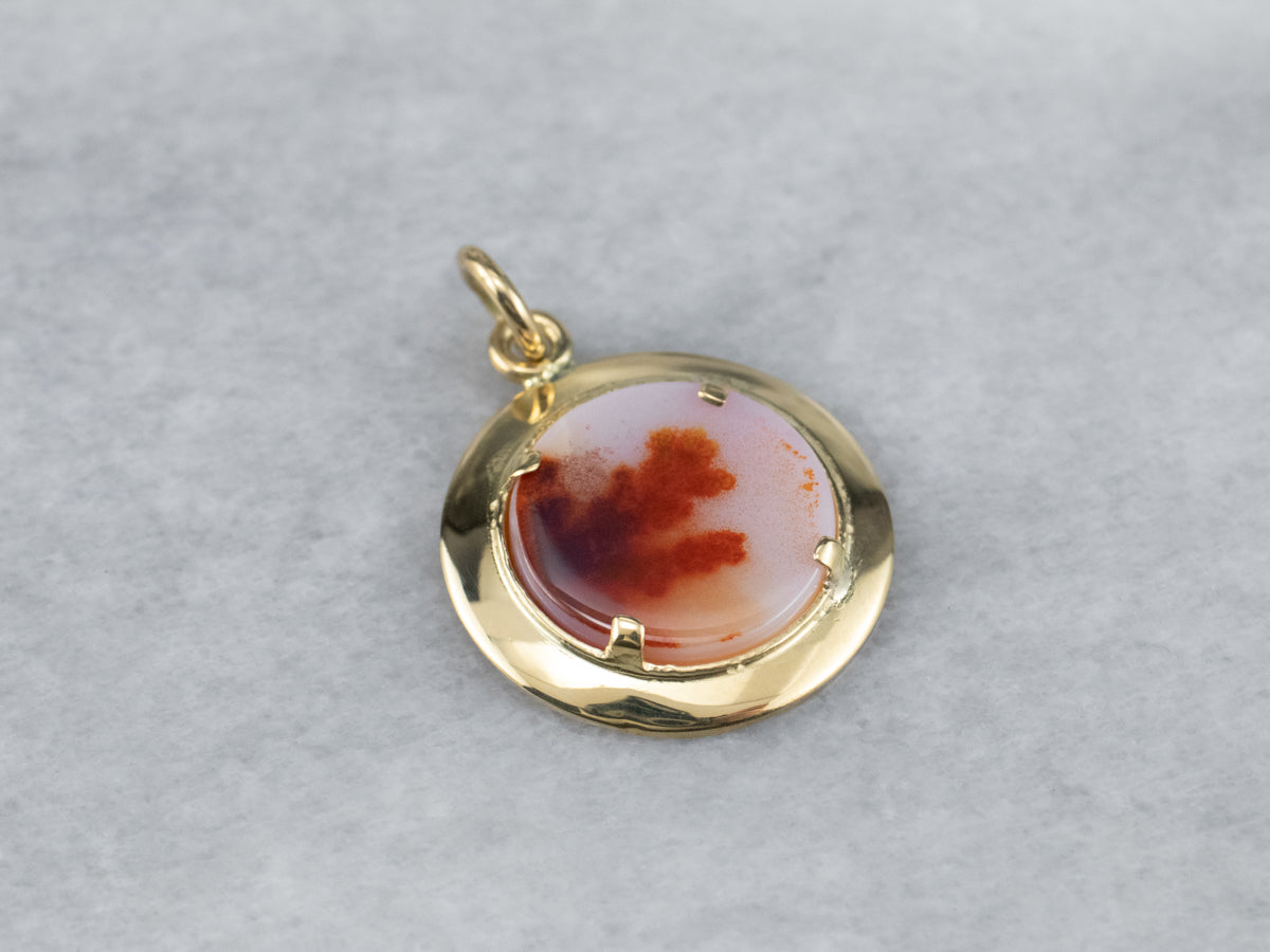 Round Dendritic Agate Pendant