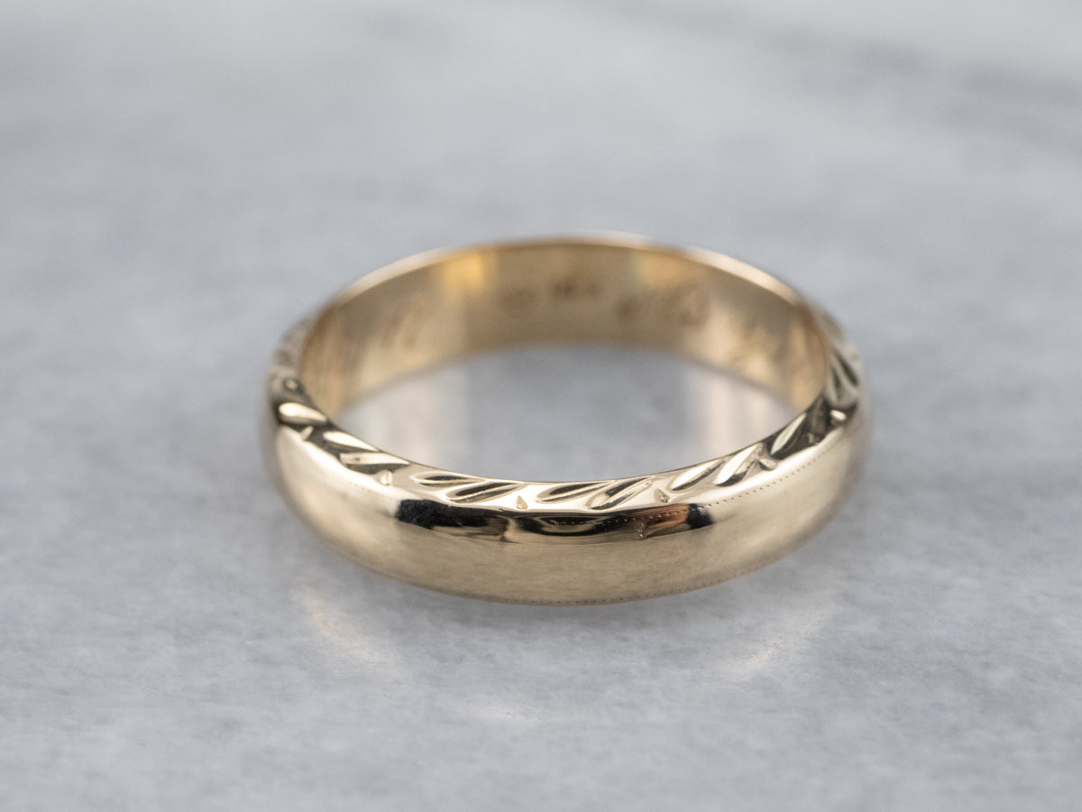 1940s Pattern Edge Gold Band