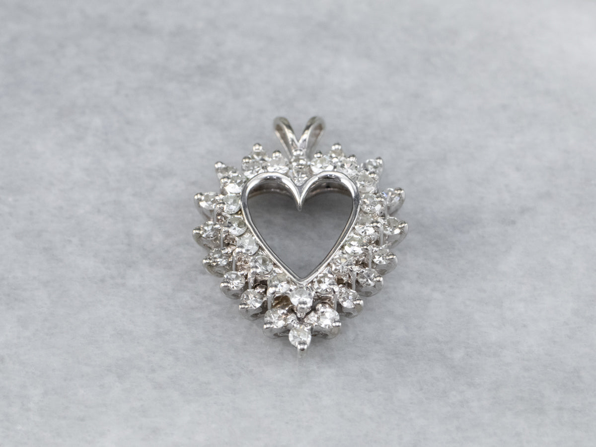 Diamond Heart White Gold Pendant