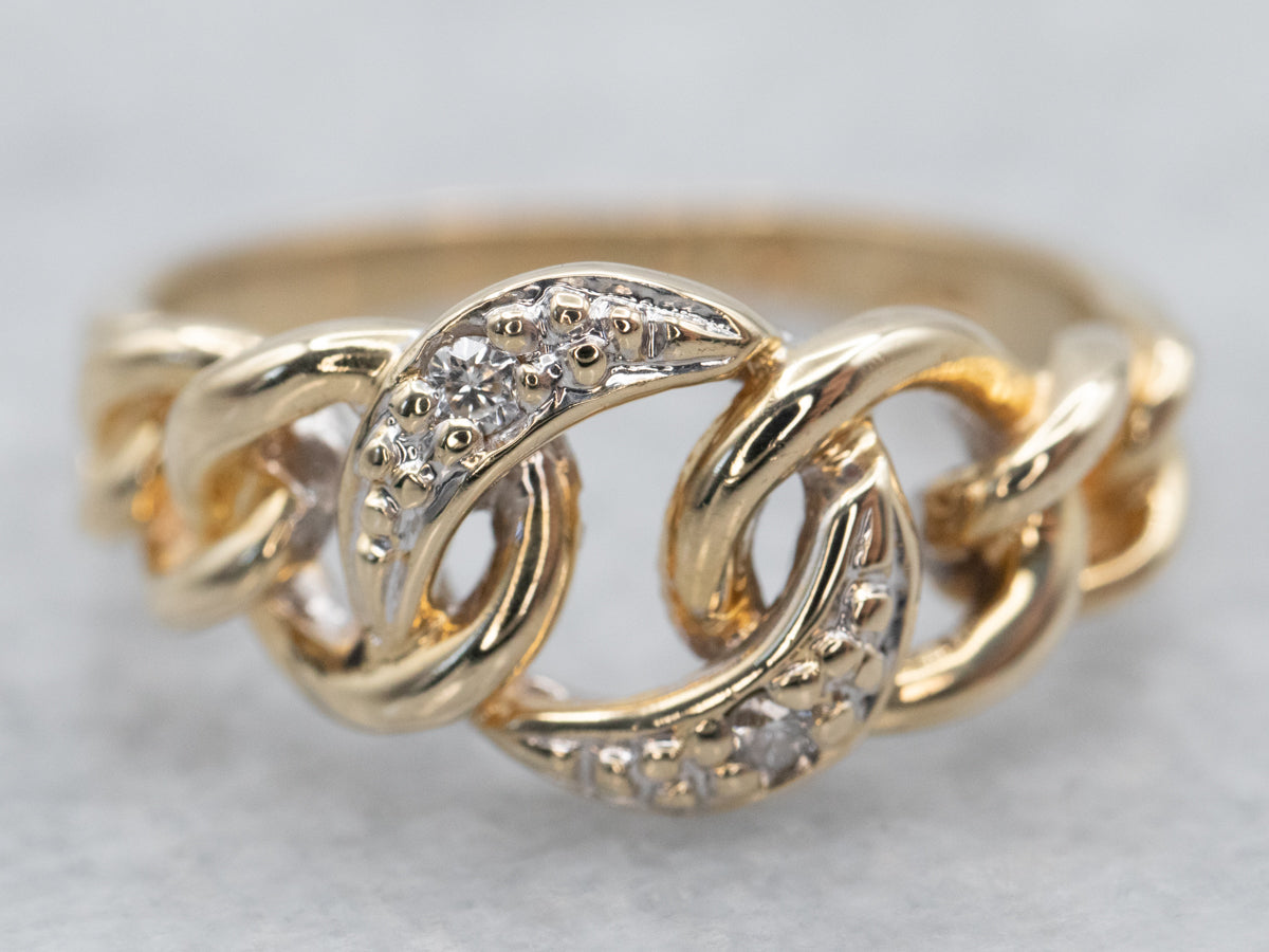 Looping Gold Diamond Band