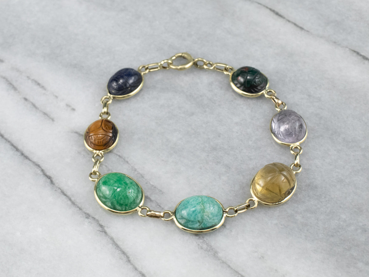 14K Yellow Gold Scarab Bracelet