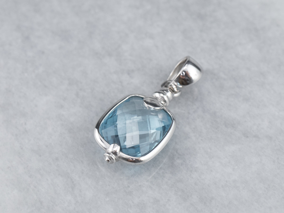 Blue Topaz Solitaire Pendant