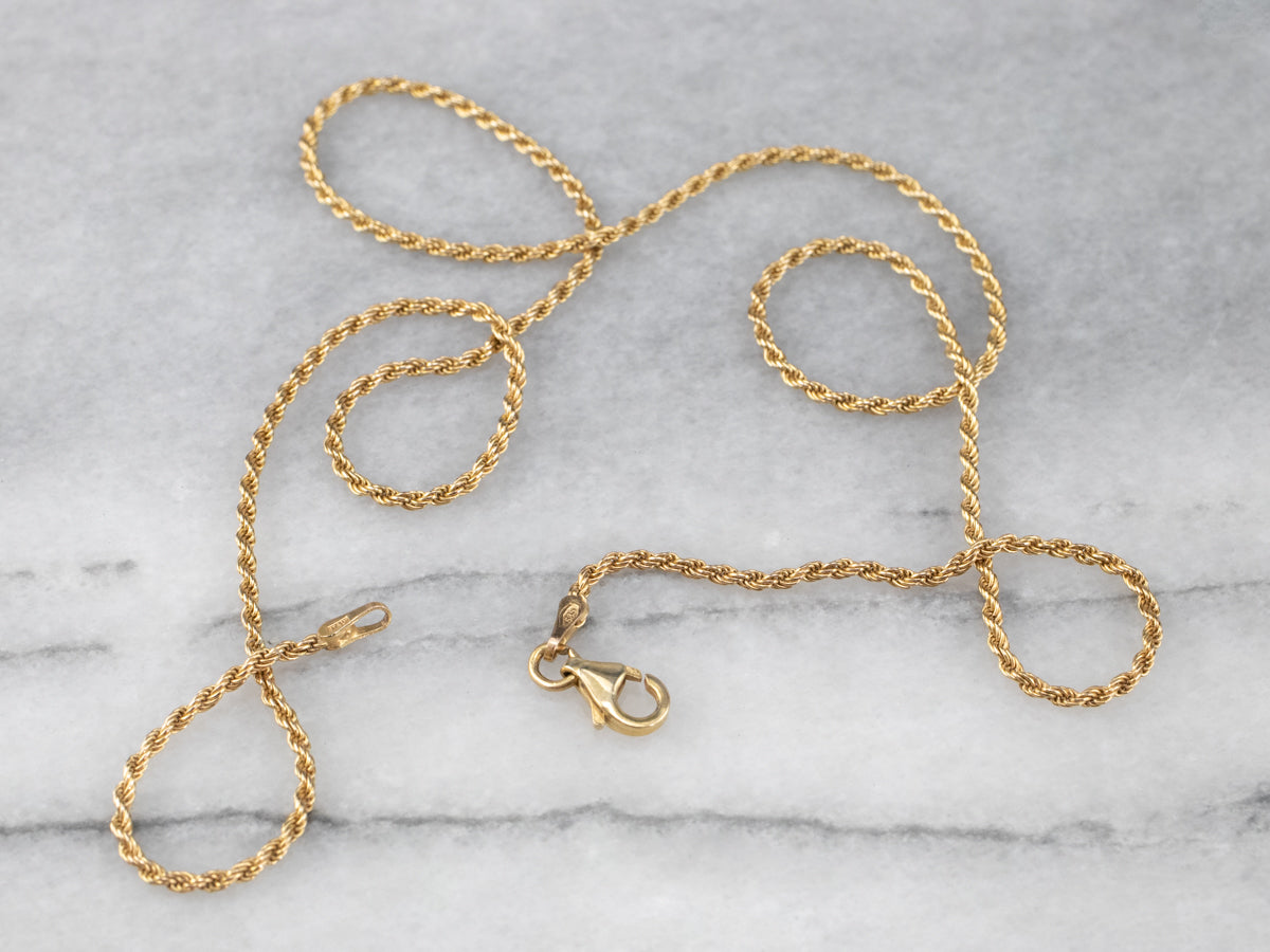 14K Yellow Gold Rope Twist Chain