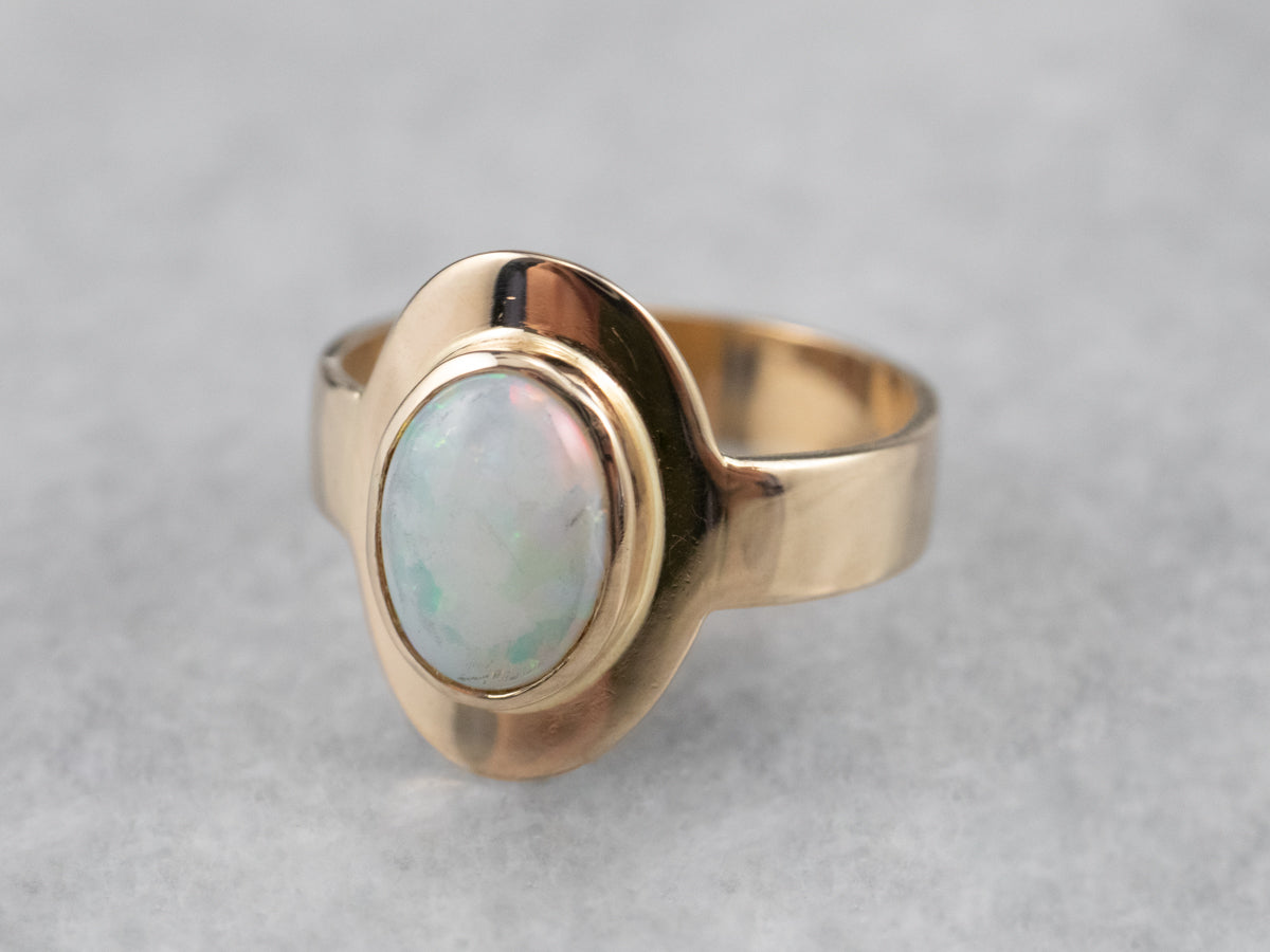 Yellow Gold Vintage Opal Ring