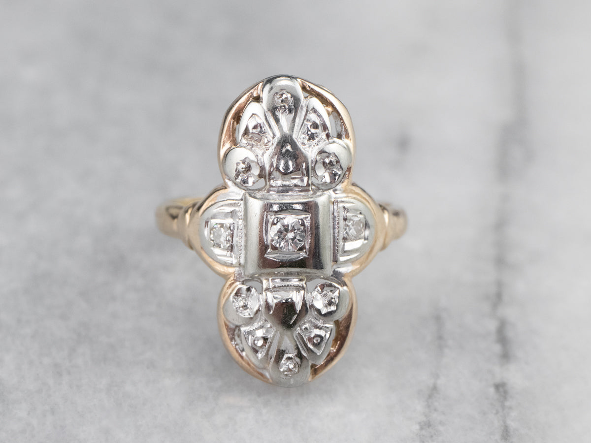 Early Retro Era Diamond Dinner Ring