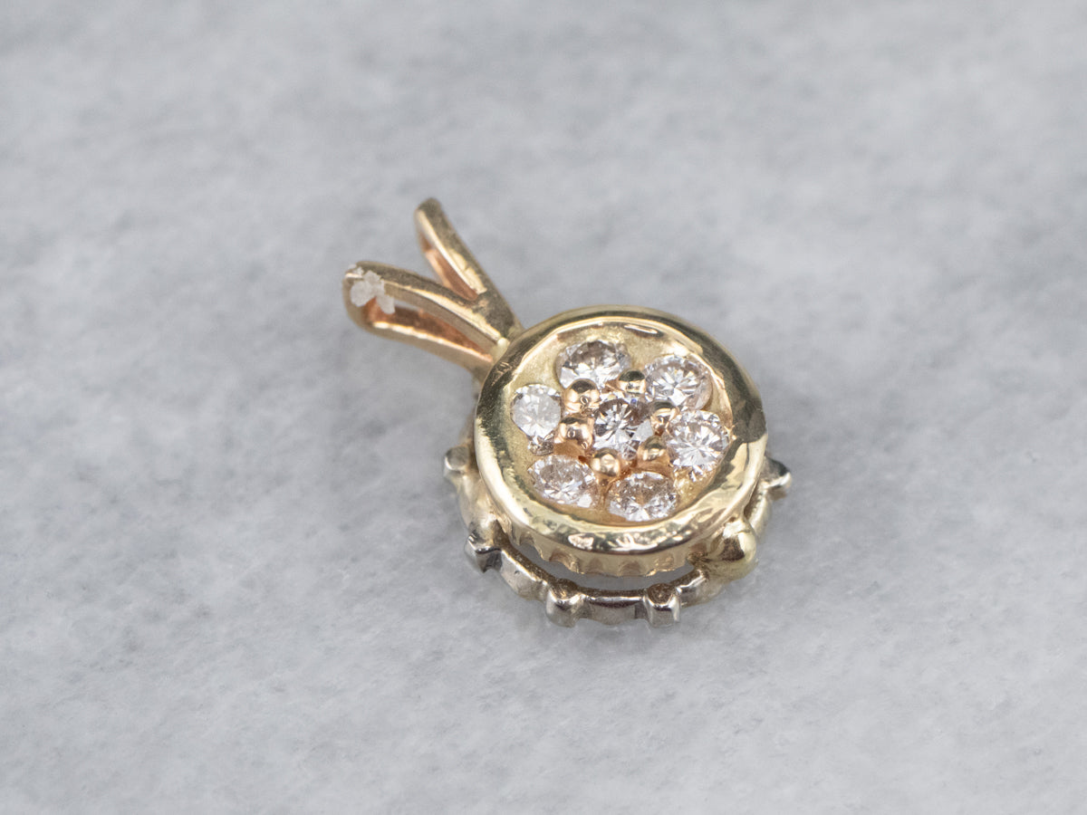 Diamond Gold Cluster Pendant