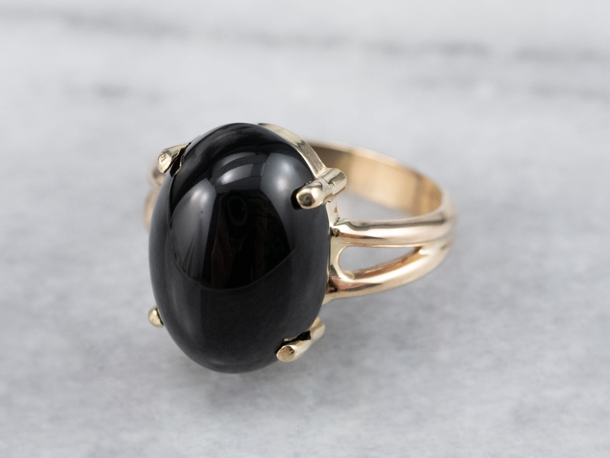 Vintage Gold Black Onyx Ring