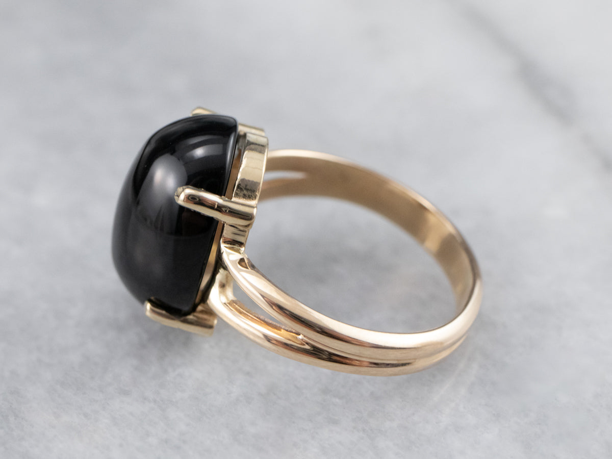 Vintage Gold Black Onyx Ring