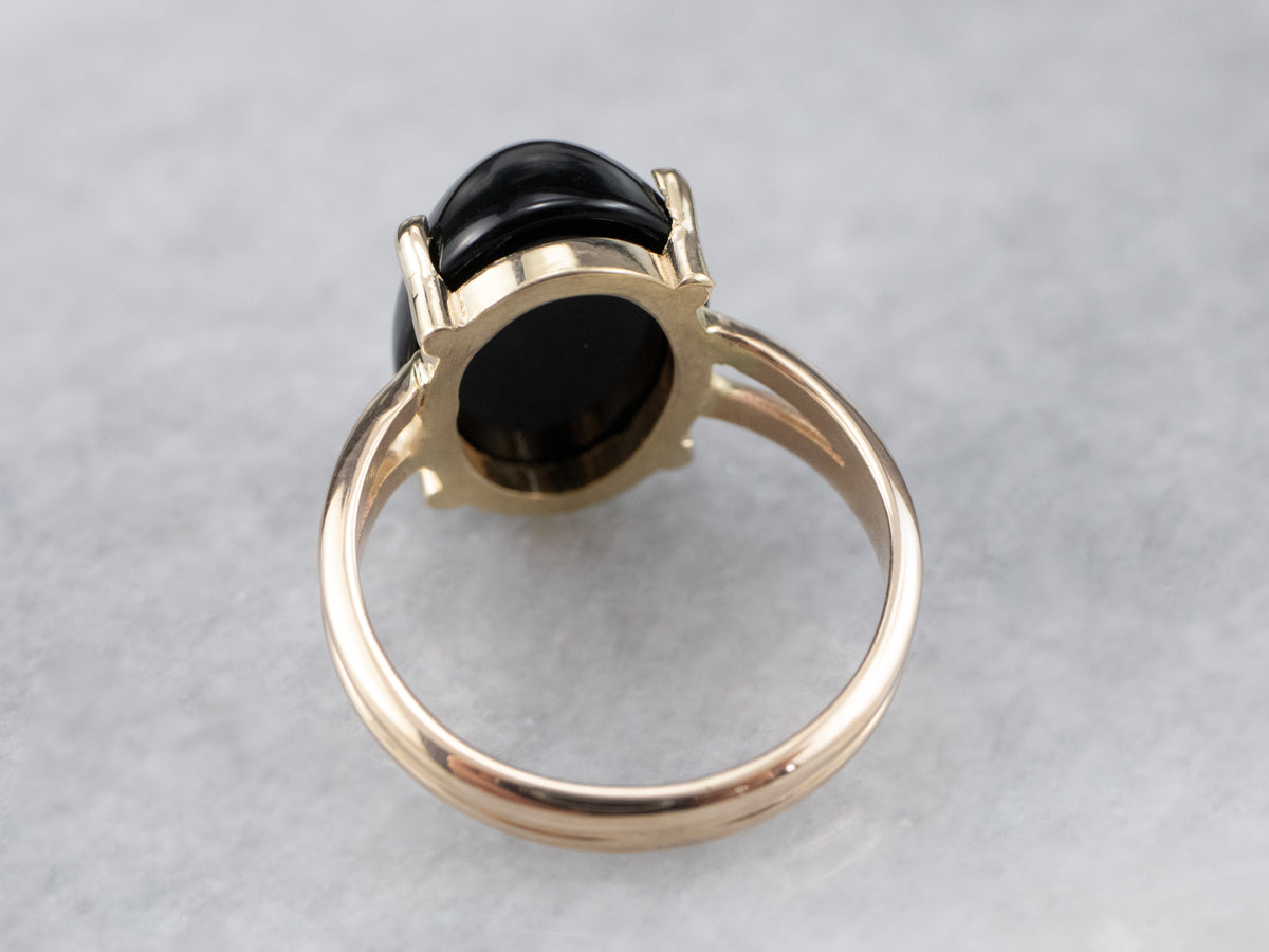 Vintage Gold Black Onyx Ring