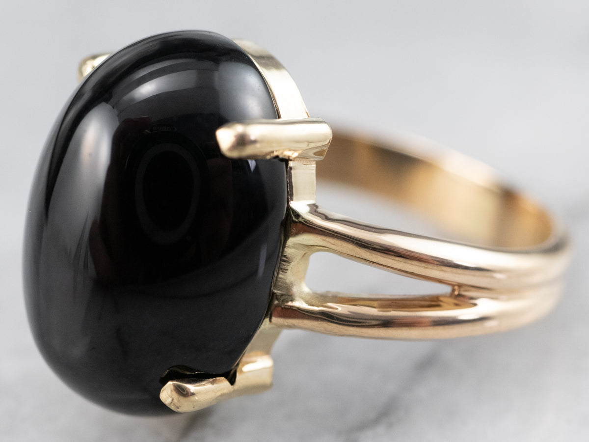 Vintage Gold Black Onyx Ring