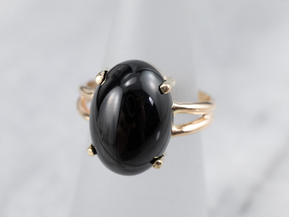 Vintage Gold Black Onyx Ring