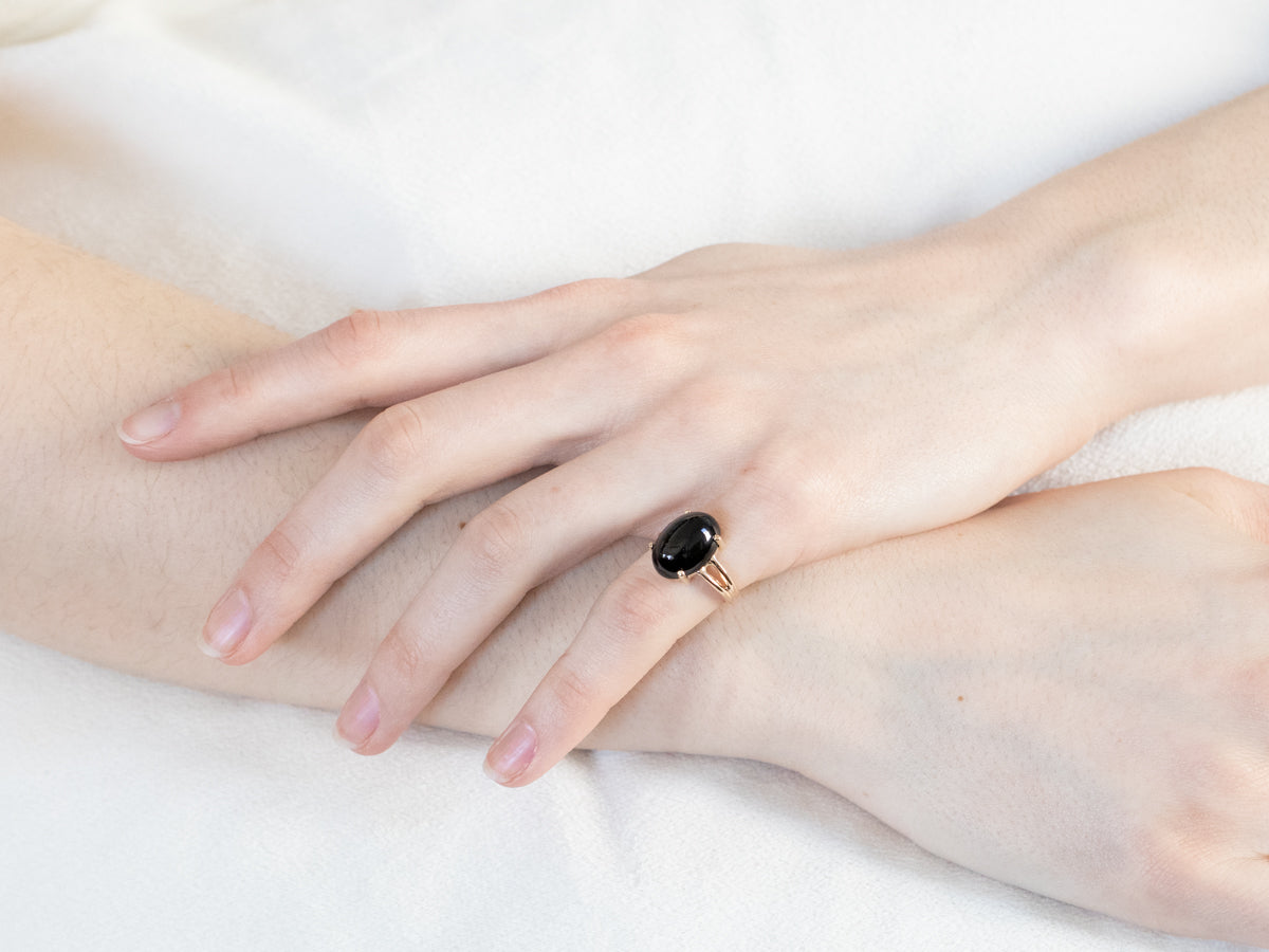 Vintage Gold Black Onyx Ring