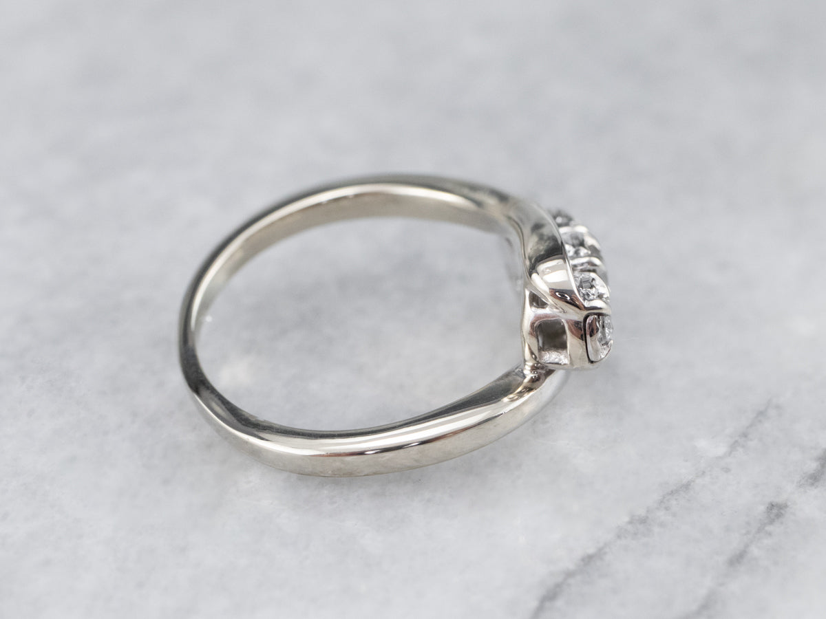 White Gold Diamond Bypass Anniversary or Engagement Ring