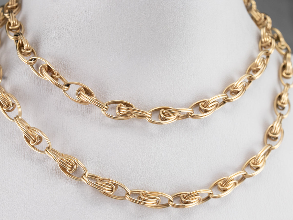 Vintage Gold Specialty Chain Necklace