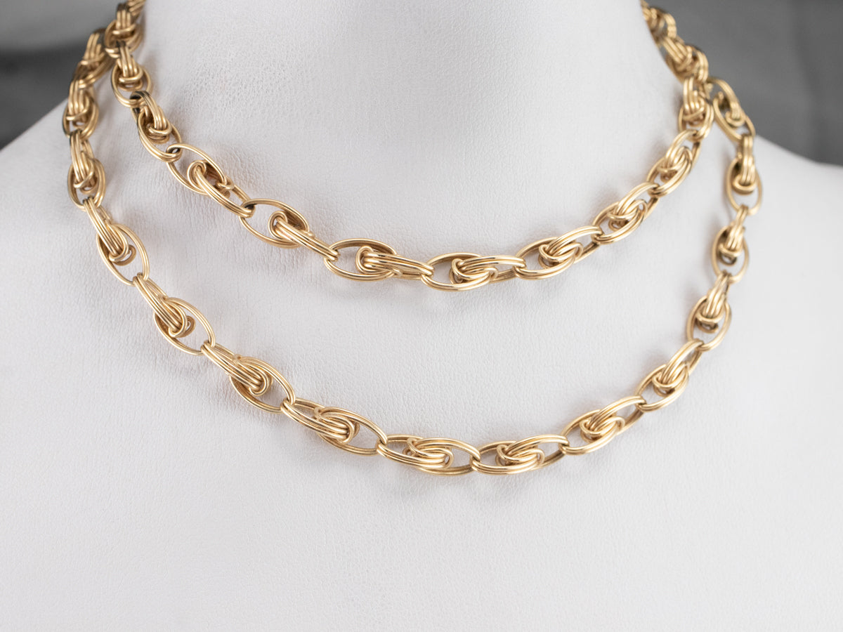 Vintage Gold Specialty Chain Necklace