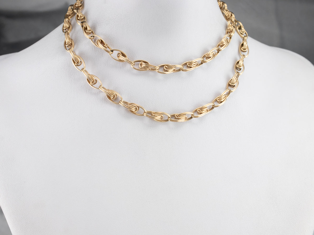 Vintage Gold Specialty Chain Necklace