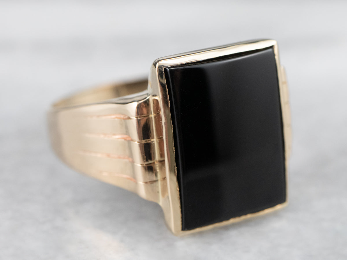 Classic Vintage Black Onyx Statement Ring