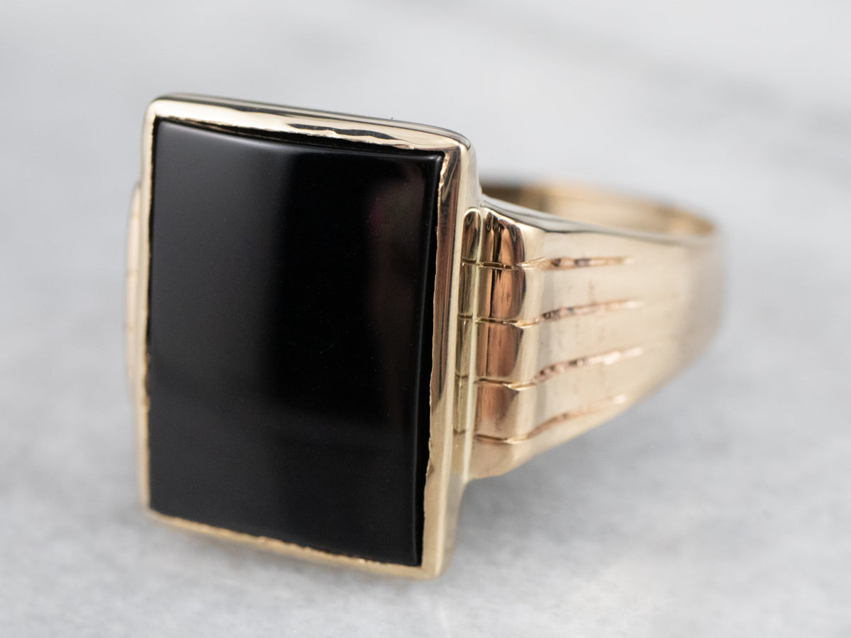 Classic Vintage Black Onyx Statement Ring