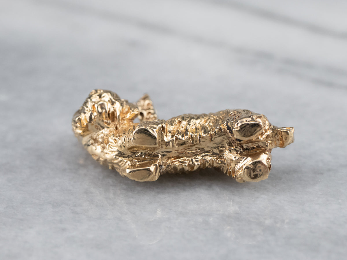 Vintage Gold Yorkshire Terrier Charm