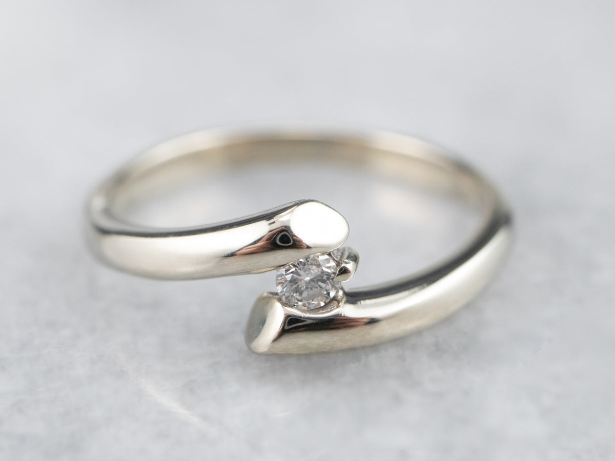 White Gold Diamond Bypass Engagement Ring