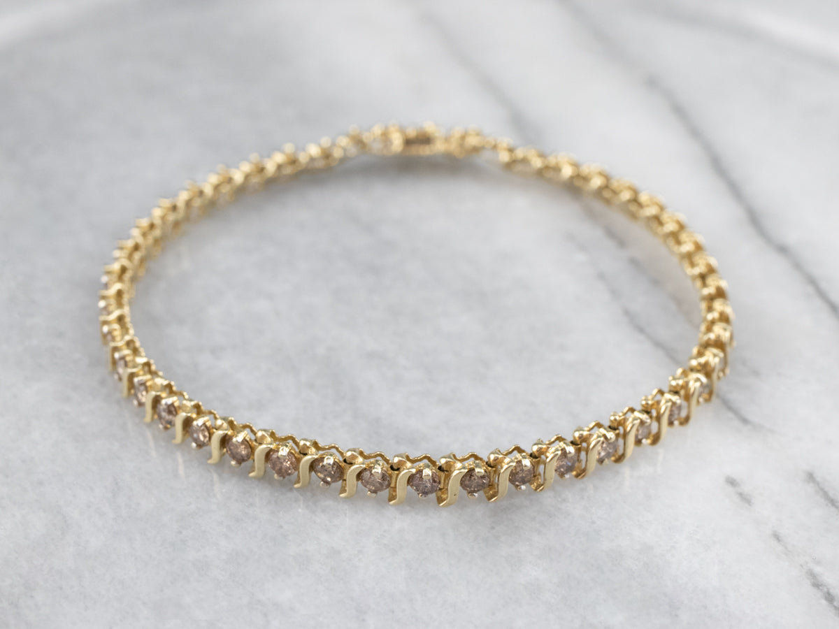 Champagne Diamond Tennis Bracelet