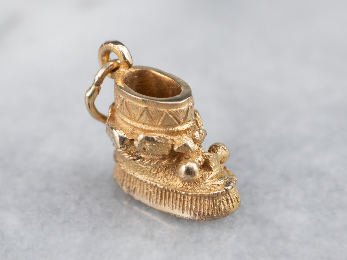 Gold Mukluk Boot Charm