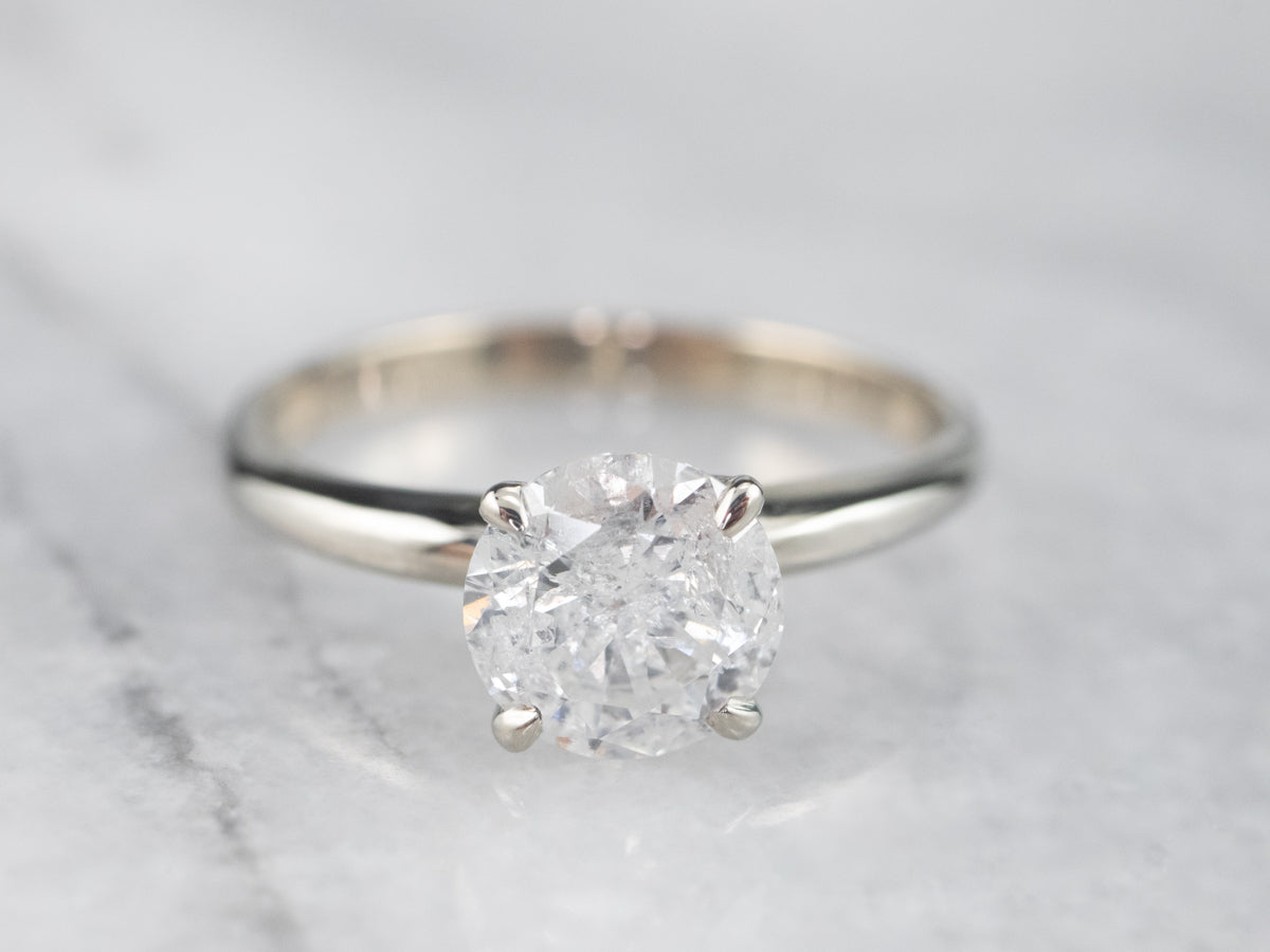 Classic Diamond Solitaire Engagement Ring in White Gold