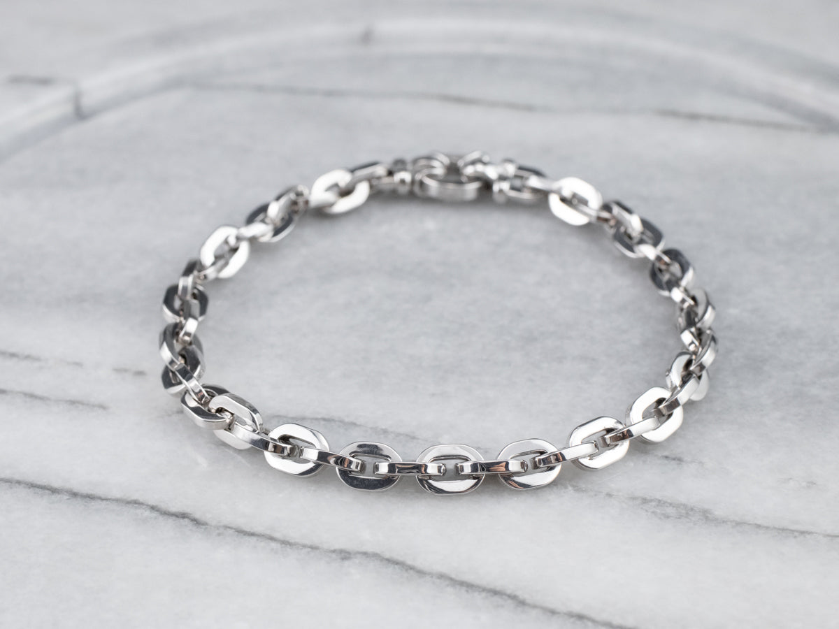 White Gold Chain Link Bracelet