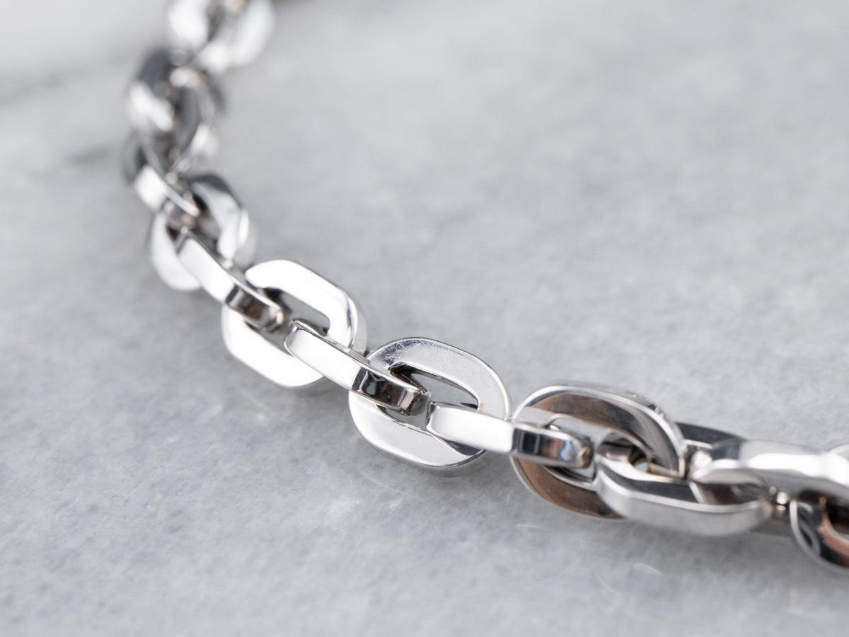 White Gold Chain Link Bracelet