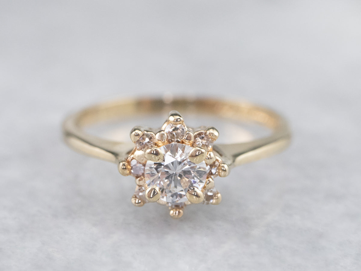 Sweet Vintage Diamond Halo Engagement Ring