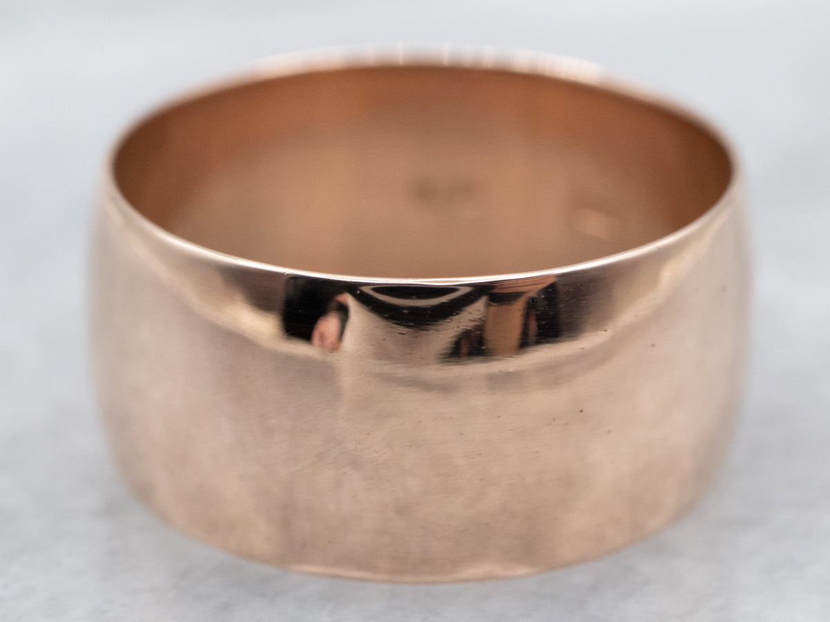 Antique Rose Gold Unisex Wedding Band