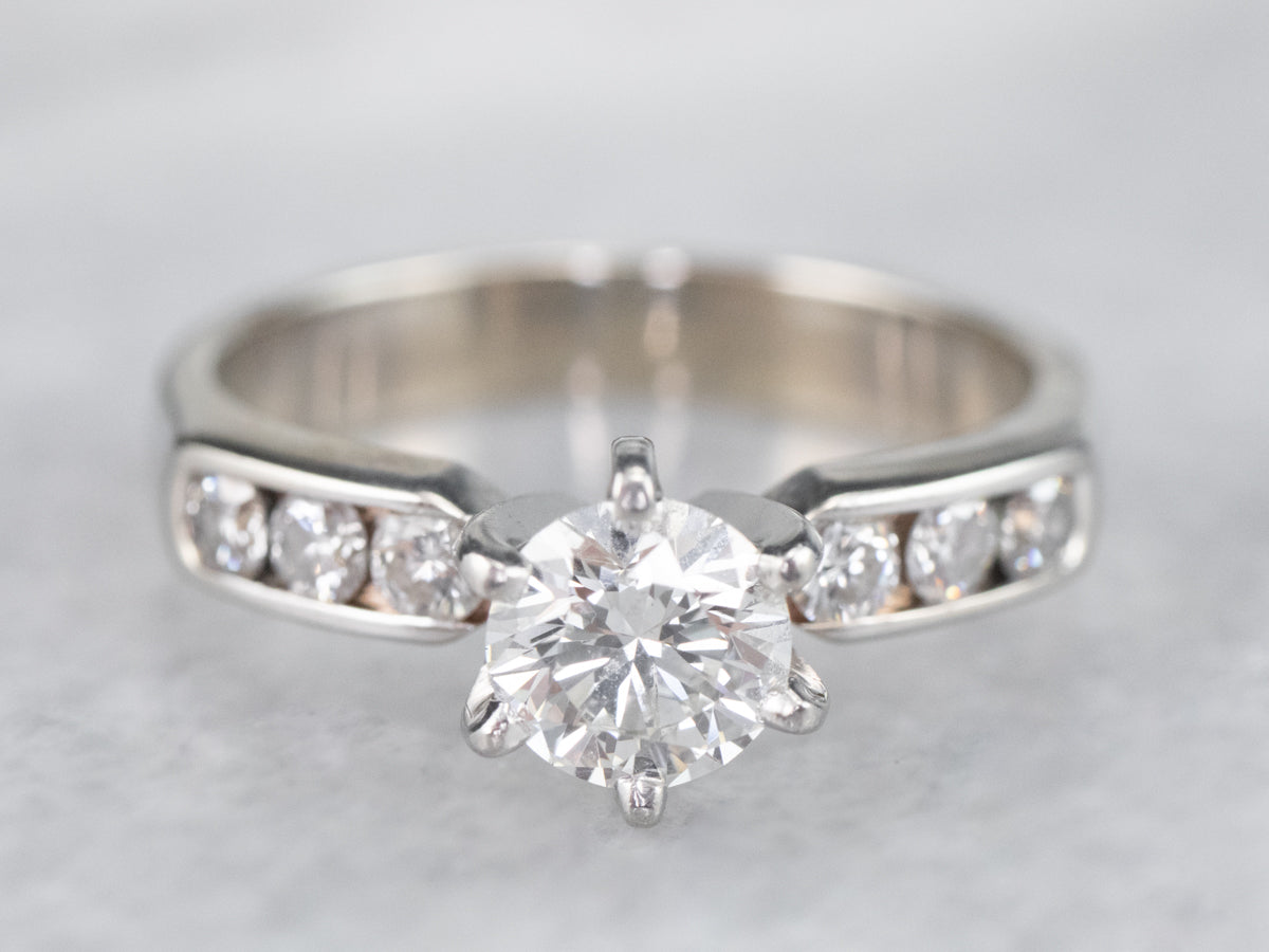 Modern Round Brilliant Diamond Engagement Ring