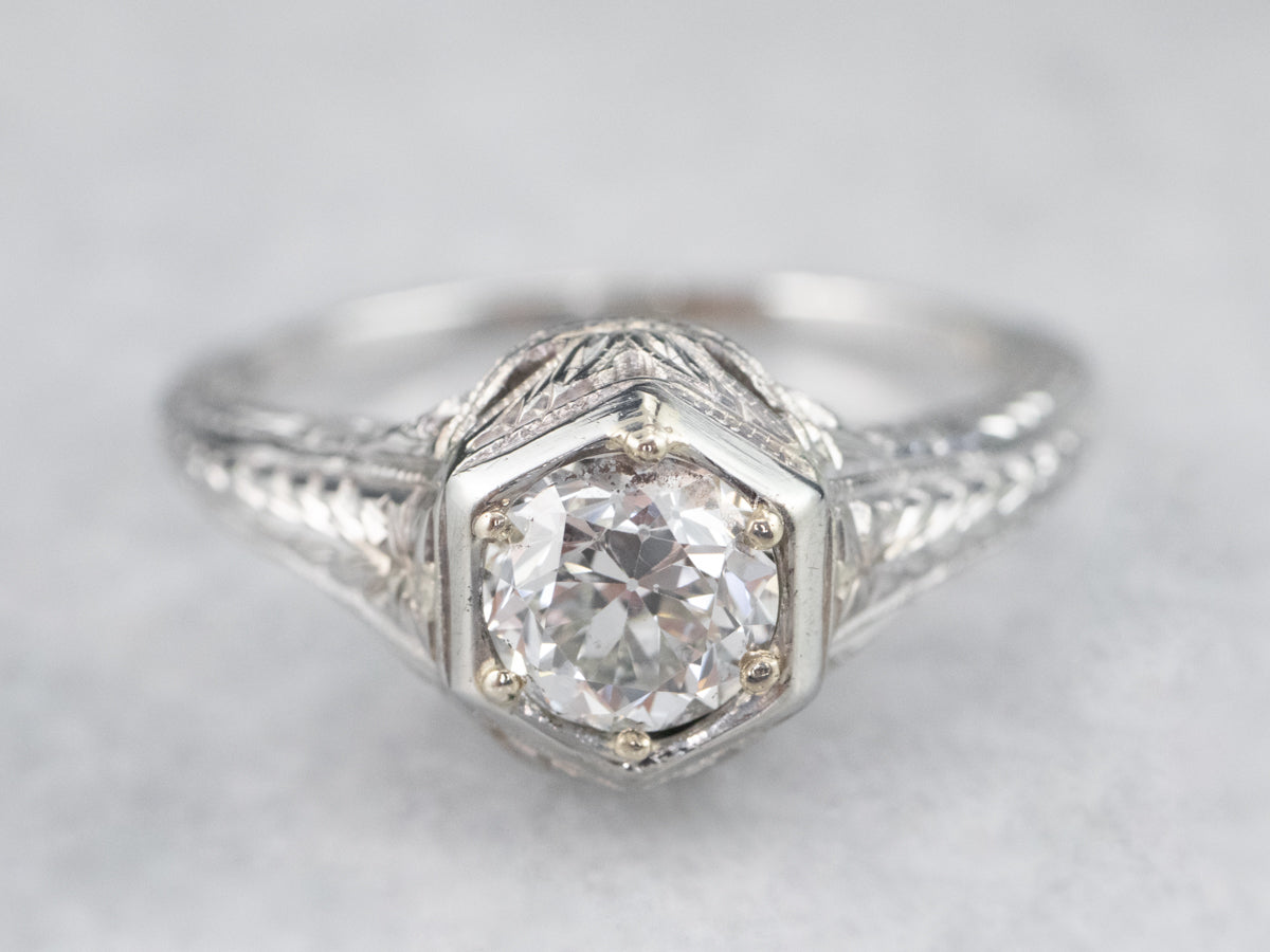 Antique Old European Cut Diamond Engagement Ring