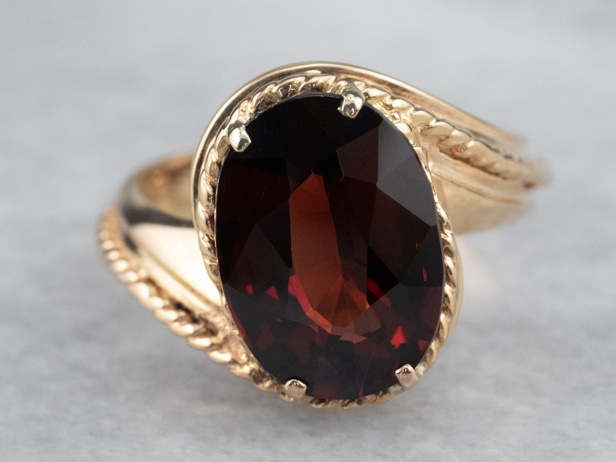 Nautical Garnet Bypass Ring