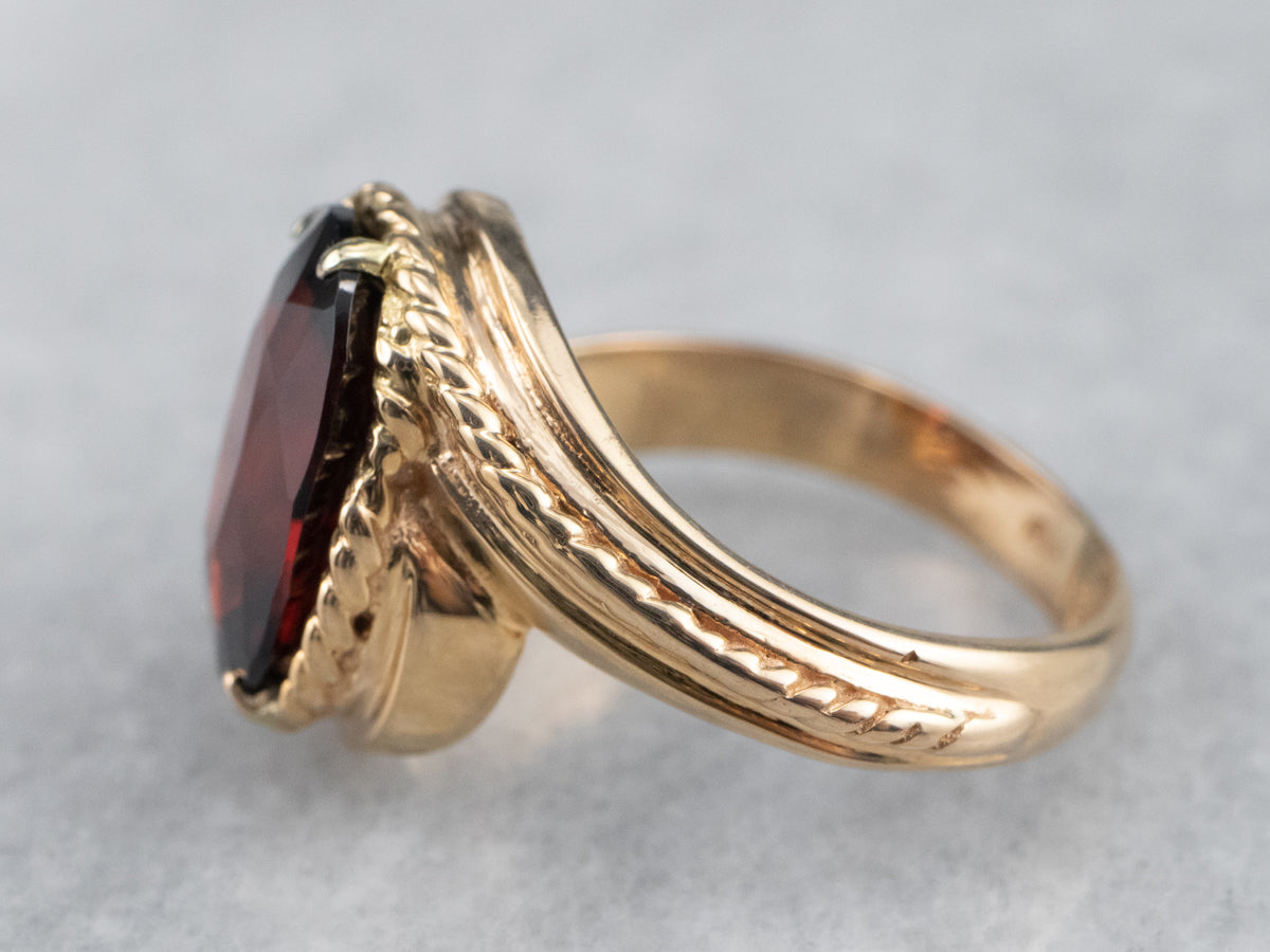 Nautical Garnet Bypass Ring