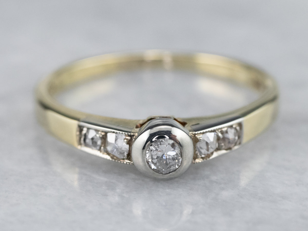 Bezel Set Diamond Engagement Ring