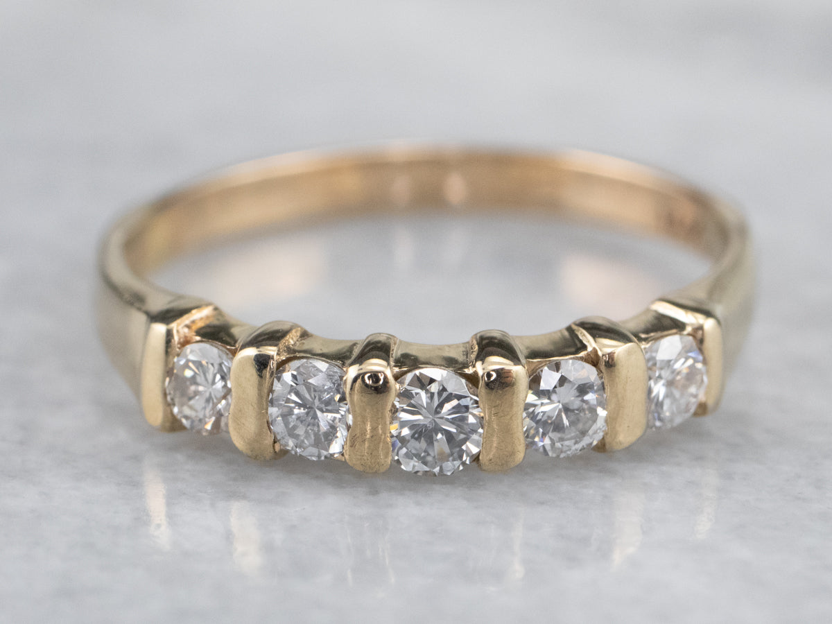 Gold Bar Set Diamond Band