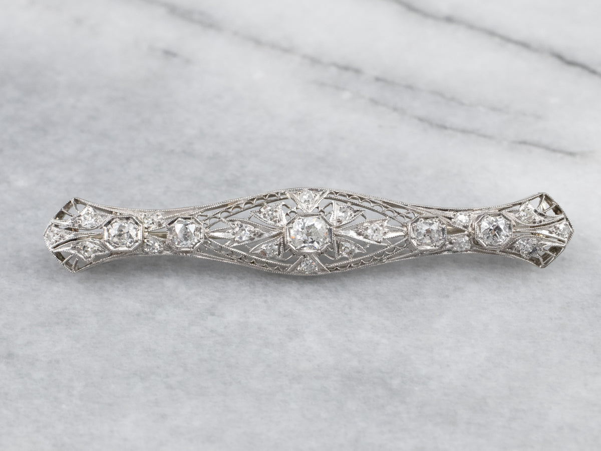 Antique diamond brooch platinum shop