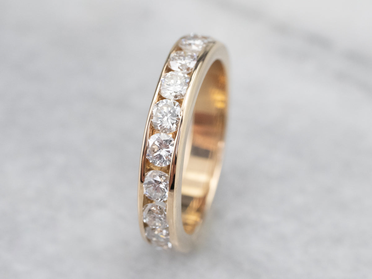 Channel Set Diamond Wedding Band