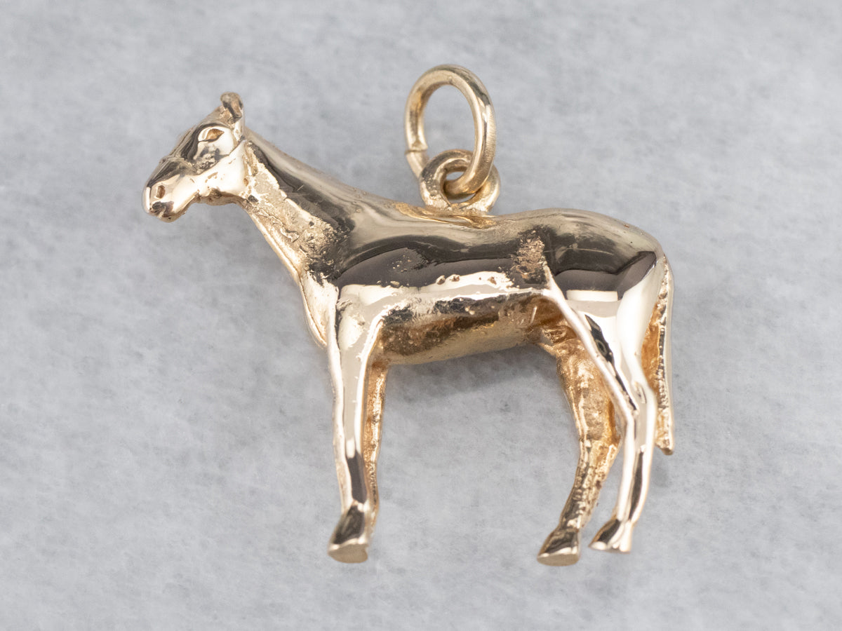 Vintage Gold Horse Charm