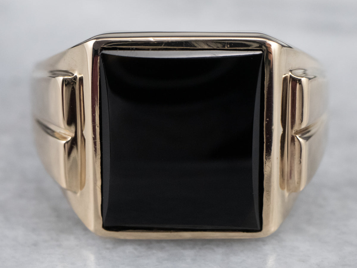 Classic Vintage Black Onyx Statement Ring