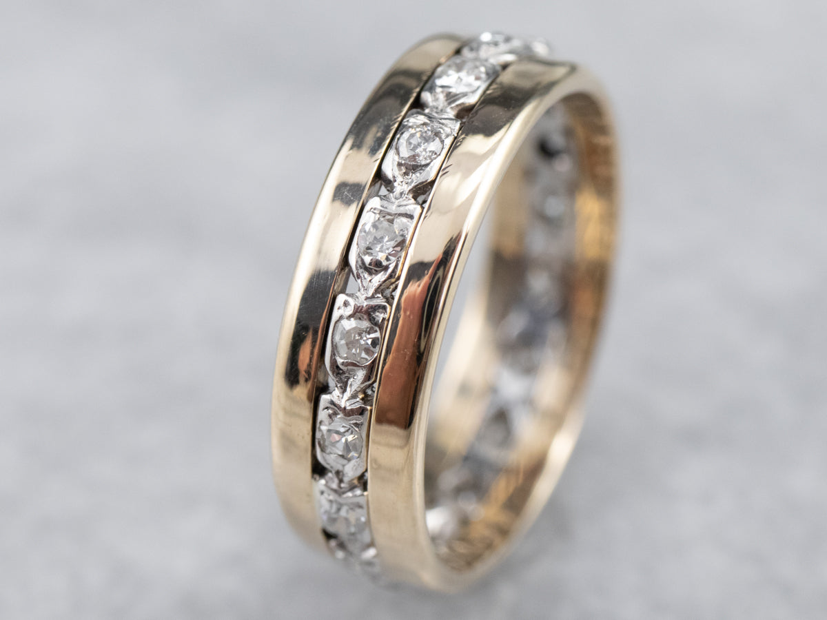 Two Tone Gold Diamond Eternity Band